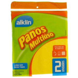 PANO MULTIUSO AMARELO 40 X 36CM ALKLIN C/2 REF.7002