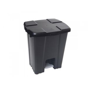 LIXEIRA PLASTICA C/ PEDAL PRETA 30L JSN REF.P30