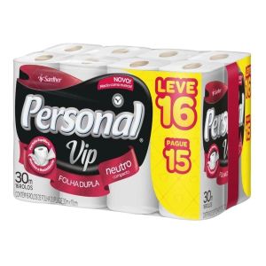 PAPEL HIGIENICO FOLHA DUPLA VIP PERSONAL C/16