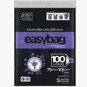 SACO LIXO PRETO C/ ALÇA 100L EASYBAG C/5