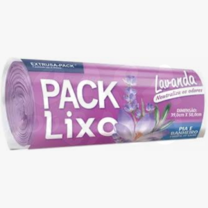 SACO LIXO ROXO PERFUMADO PIA E BANHEIRO 34X38CM PACK LIXO C/40